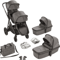 BabyGO Poussette Double Inline Duo Grey