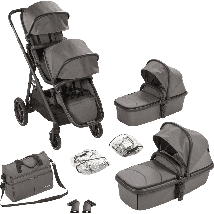 BabyGO Poussette Double Inline Duo Grey 1 BabyGO Poussette Double Inline Duo Grey