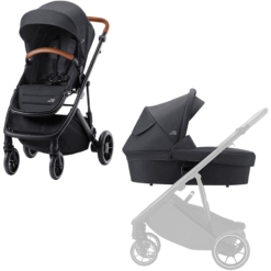 Britax Römer Poussette Duo Combinée 2en1 Strider M Habillage Pluie Black Shadow