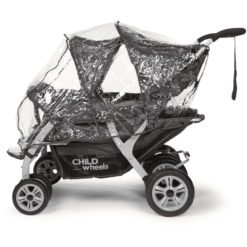 CHILDHOME Habillage Pluie Pour Poussette Childwheels Quadruple Transparent