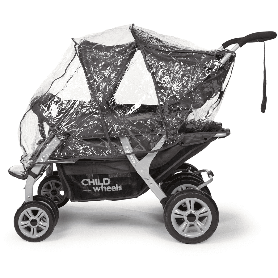 CHILDHOME Habillage Pluie Pour Poussette Childwheels Quadruple Transparent 1 CHILDHOME Habillage Pluie Pour Poussette Childwheels Quadruple Transparent