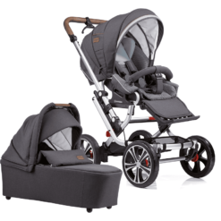 GESSLEIN Poussette Duo Combinée 2en1 F10 Air+, Anthracite/motifs