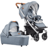 GESSLEIN Poussette Duo Combinée 2en1 F4 Air+, Mélange Bleu Glacier/étoile