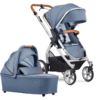 GESSLEIN Poussette Duo Combinée 2en1 FX4 Life, Bleu Moyen/palmier