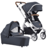 GESSLEIN Poussette Duo Combinée 2en1 FX4 Life, Mélange Bleu Marine