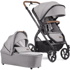 GESSLEIN Poussette Duo Combinée 2en1 FX4 Life, Mélange Gris Clair/étoiles