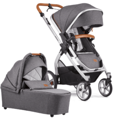 GESSLEIN Poussette Duo Combinée 2en1 FX4 Life, Mélange Gris/étoiles