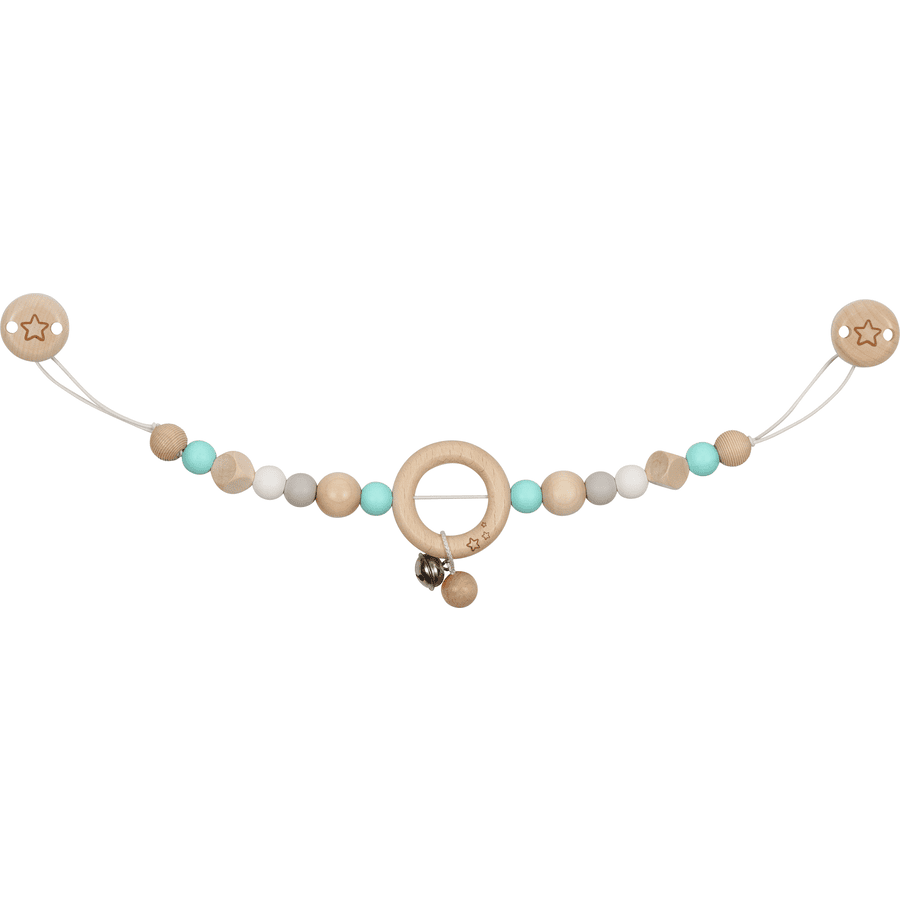 Goki Chaîne De Poussette étoile Avec Clips Turquoise 1 Goki Chaîne De Poussette étoile Avec Clips Turquoise