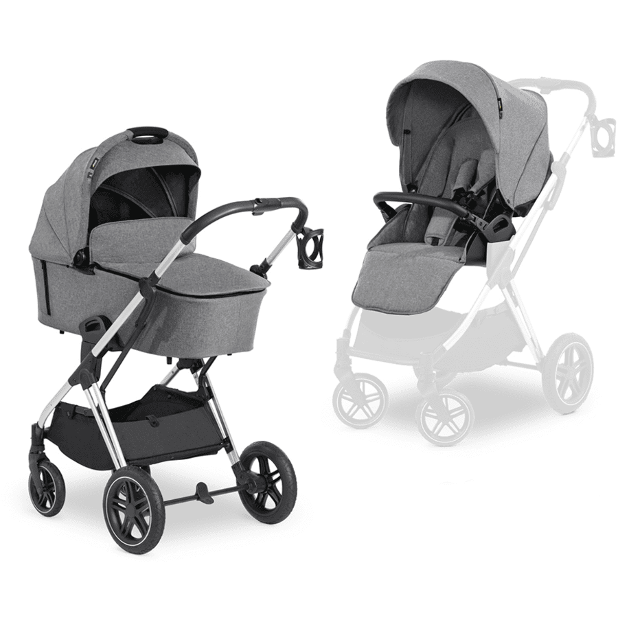 Hauck Poussette Duo Combinée 2en1 Vision X Set Argenté Mélange Gris 1 Hauck Poussette Duo Combinée 2en1 Vision X Set Argenté Mélange Gris