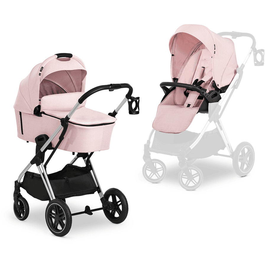 Hauck Poussette Duo Combinée 2en1 Vision X Set Argenté Mélange Rose 1 Hauck Poussette Duo Combinée 2en1 Vision X Set Argenté Mélange Rose