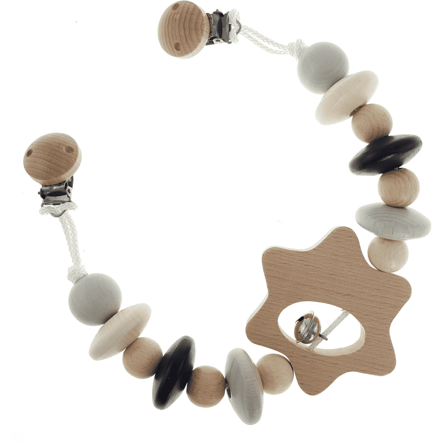 Hess Chaîne De Poussette étoile, Bois Naturel Noir 1 Hess Chaîne De Poussette étoile, Bois Naturel Noir