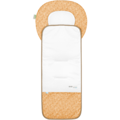 Odenwälder Matelas De Poussette Babycool White Leaves Mustard